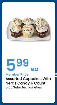 Albertsons Assorted Cupcakes With Nerds Candy 6 Count offer
