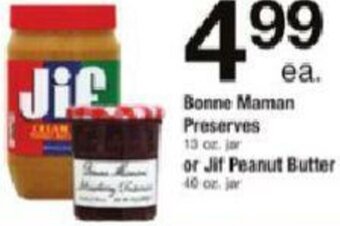 ACME Bonne Maman Preserves Or Jif Peanut Butter offer