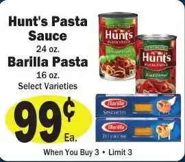 Sellers Bros Hunt's pasta sauce barilla pasta offer