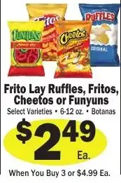 Sellers Bros Frito Lay Ruffles, Fritos, Cheetos or Funyuns offer