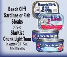 Sellers Bros Beach cliff sardines or fish steaks offer