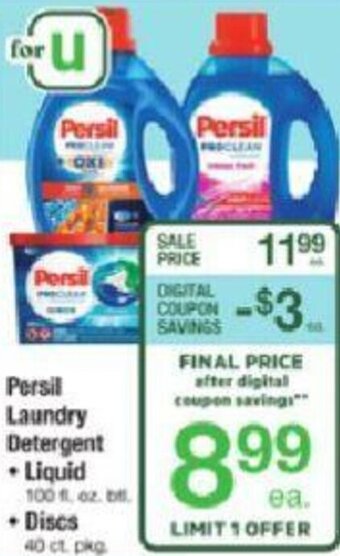 ACME Persil Laundry Detergent Liquid, Discs offer