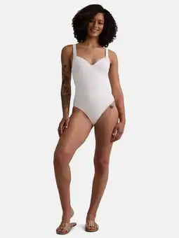 Walmart Time and Tru Women’s and Women’s Plus Textured Stripe Underwire One Piece Swimsuit, Sizes XS-2X offer