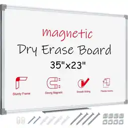 Walmart Lockways Magnetic Large Whiteboard, Wall Mount Dry Erase White Board for Office Bulletin 3X2 offer