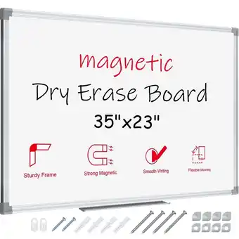 Walmart Lockways Magnetic Large Whiteboard, Wall Mount Dry Erase White Board for Office Bulletin 3X2 offer