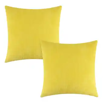 Walmart Mainstays Corduroy Pillow Cover 18''x18'', Mustard, 2 pack offer