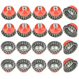 Walmart 20piece 3 inch Twisted Knotted Cup Brush with 5/8-11 Threaded Arbor for Angle Grinder offer