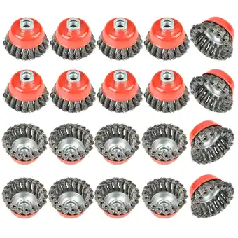 Walmart 20piece 3 inch Twisted Knotted Cup Brush with 5/8-11 Threaded Arbor for Angle Grinder offer