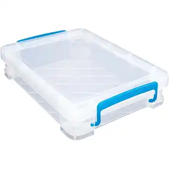 Walmart Storage Studios Super Stacker Doc Box-14.5X10.5X3.38 Clear/Blue Handles offer
