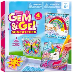 Walmart Joyfy 4-Piece Suncatcher Art & Craft Kit,Creative Window Art Gem Painting for Kids Girls 6-12 offer