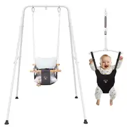 Walmart 2 in 1 Baby Jumper, Toddler Swing and Bouncer, Indoor Outdoor Baby Swings for Infants, Gray offer