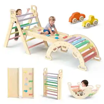 Walmart Bluewood Montessori Triangle Climbing Set, Indoor Playground for Kids, 3-Piece offer