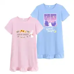 Walmart Little Hand Toddler Girl Nightgowns Summer Short Cotton Sleepdresses Rabbits Dress for Kids 2pcs offer