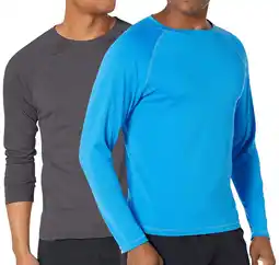 Walmart Kanu Surf Mens Rash Guard - 2 Pack UPF 50+ Quick Dry Long Sleeve Swim Shirts for Men (S-XXL) offer