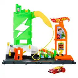 Walmart Hot Wheels City Super Recharge Fuel Station with 1:64 Scale Toy Car offer