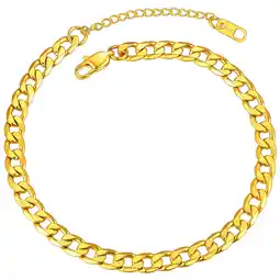Walmart ChainsProMax Ankle Bracelets for Women Anklet Gold Plated Anklets Mens Cuban Link Ankle Chain offer