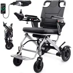 Walmart Nguyen Quach 36lb 15mi Compact Electric Wheelchair for Adults, Lightweight and Foldable, D offer
