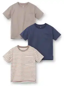 Walmart Little Star Organic Boys 3Pk Short Sleeve Pocket Tees, Sizes 6-10 offer