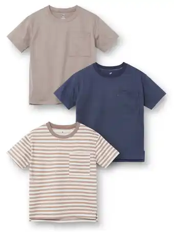 Walmart Little Star Organic Boys 3Pk Short Sleeve Pocket Tees, Sizes 6-10 offer