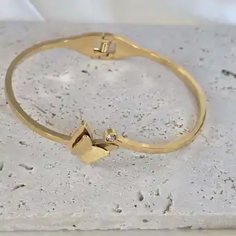 Walmart LAPRECIEUZ DE ARTHES JEWELRY 18K Gold over Stainless Steel Butterfly Bracelet Charms women offer