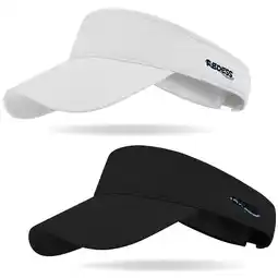 Walmart REDESS 2Pcs Sport Sun Visor Hats for Women and Men Golf Cycling Fishing Tennis Running,Black+White offer