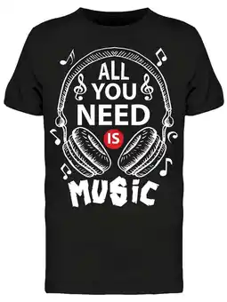 Walmart All You Need Is Music Graphic T-Shirt Men -Image by Shutterstock, Male Small offer