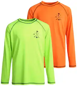 Walmart Boys' Rash Guard Shirt - 2 Pack Long Sleeve Swim Shirt (Size: 2T-18) offer