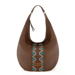 Walmart Wrangler Large Hobo Bags for Women Western Aztec Slouchy Shoulder Bag with Zipper, Brown offer