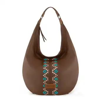 Walmart Wrangler Large Hobo Bags for Women Western Aztec Slouchy Shoulder Bag with Zipper, Brown offer