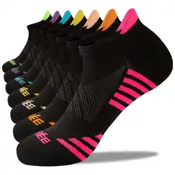Walmart EALLCO Womens Athletic Ankle Socks Women Low Cut Cushioned Socks 7 Pairs offer