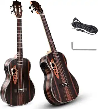 Walmart Likegreen 26 Inch Ukulele Built-in Tuner Electric Baritone Ukelele Kit, Blackwood offer
