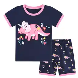 Walmart Little Hand Toddler Girl Pajamas Set Dinosaur Summer Kids Pjs Cotton Sleepwear 6T offer