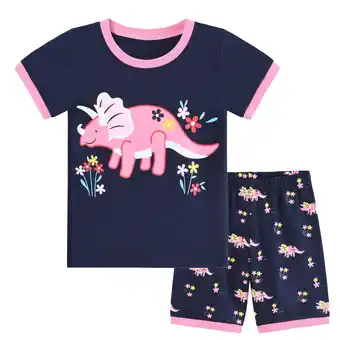Walmart Little Hand Toddler Girl Pajamas Set Dinosaur Summer Kids Pjs Cotton Sleepwear 6T offer