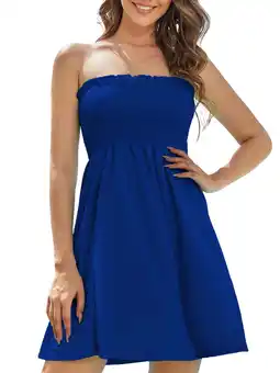 Walmart As Rose Rich Women's Cover up Beach Strapless Mini Dress, L offer