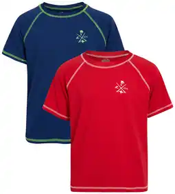 Walmart Quad Seven Boys' Rash Guard Shirt - 2 Pack Short Sleeve Swim Shirt (Size: 2T-18) offer