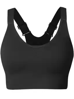 Walmart Hanerdun Womens Racerback Sports Bras Adjustable Padded Yoga Workout Bra Black M offer