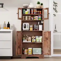 Walmart Behost Kitchen Pantry Cabinet with Doors, Storage Shelf for Home, Brown offer