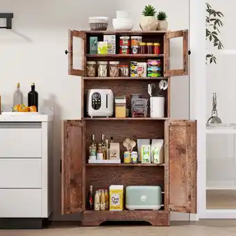 Walmart Behost Kitchen Pantry Cabinet with Doors, Storage Shelf for Home, Brown offer