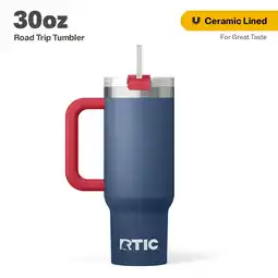 Walmart RTIC 30 oz Ceramic Lined Road Trip Tumbler, Leak-Resistant Straw Lid, Patriot offer