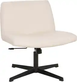 Walmart BestOffice Armless Office Chair, Criss Cross Chair Legged, No Wheels Swivel for Men, Women(Biege) offer