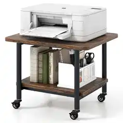 Walmart Gymax Under Desk Printer Stand 2-Tier Mobile Printer Table w/ Storage Shelf Lockable Wheels offer