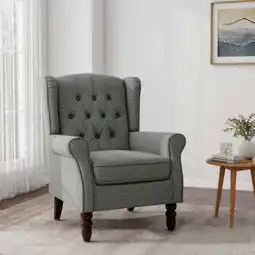 Walmart UIXE Wingback Accent Chair, High Back Accent Arm Chair for Living Room Bedroom, Gray offer