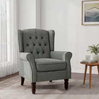 Walmart UIXE Wingback Accent Chair, High Back Accent Arm Chair for Living Room Bedroom, Gray offer