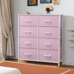 Walmart DEXTRUS 8-Drawer Fabric Dresser for Adults, Pink Storage Organizer for Bedroom, Closet & Living Room offer