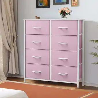 Walmart DEXTRUS 8-Drawer Fabric Dresser for Adults, Pink Storage Organizer for Bedroom, Closet & Living Room offer
