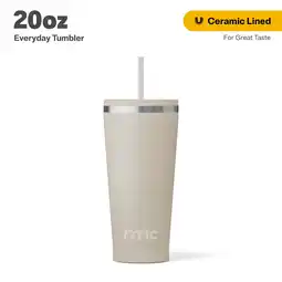 Walmart RTIC 20 oz Ceramic Lined Everyday Tumbler, Spill-Resistant Straw Lid, Beach offer