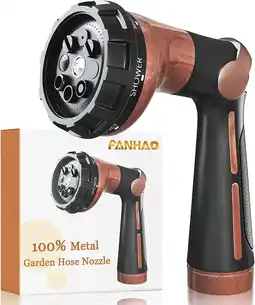 Walmart FANHAO 100% Heavy Duty Metal Garden Hose Nozzle, 8 Spray Patterns Watering Nozzle for Thumb Control offer