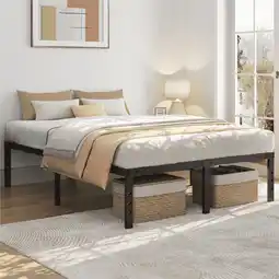 Walmart Yaheetech Queen Size 16.5''H Metal Platform Bed Frame with Steel Slat Support, Black offer