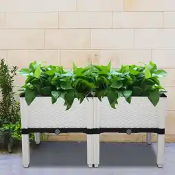 Walmart EasingRoom Plastic Raised Garden Bed Elevated Garden Planter Kit for Flower Vegetable Grow offer
