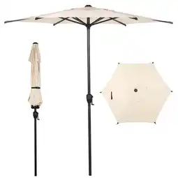 Walmart Abba Patio 7.5ft Outdoor Patio Umbrella w/ Push Button Tilt and Crank, 6 Ribs-Beige offer